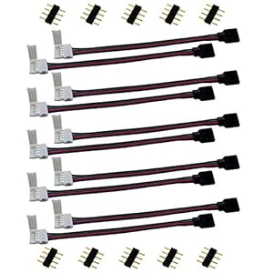 LitaElek 10pcs RGB LED Strip Connector 4 Pin LED Tape Connector Jumper LED Ribbon Adapter Cable to Connect RGB 5050 LED…