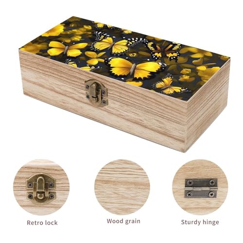 Boîte de rangement en bois pour bijoux et souvenirs fleuris - 4