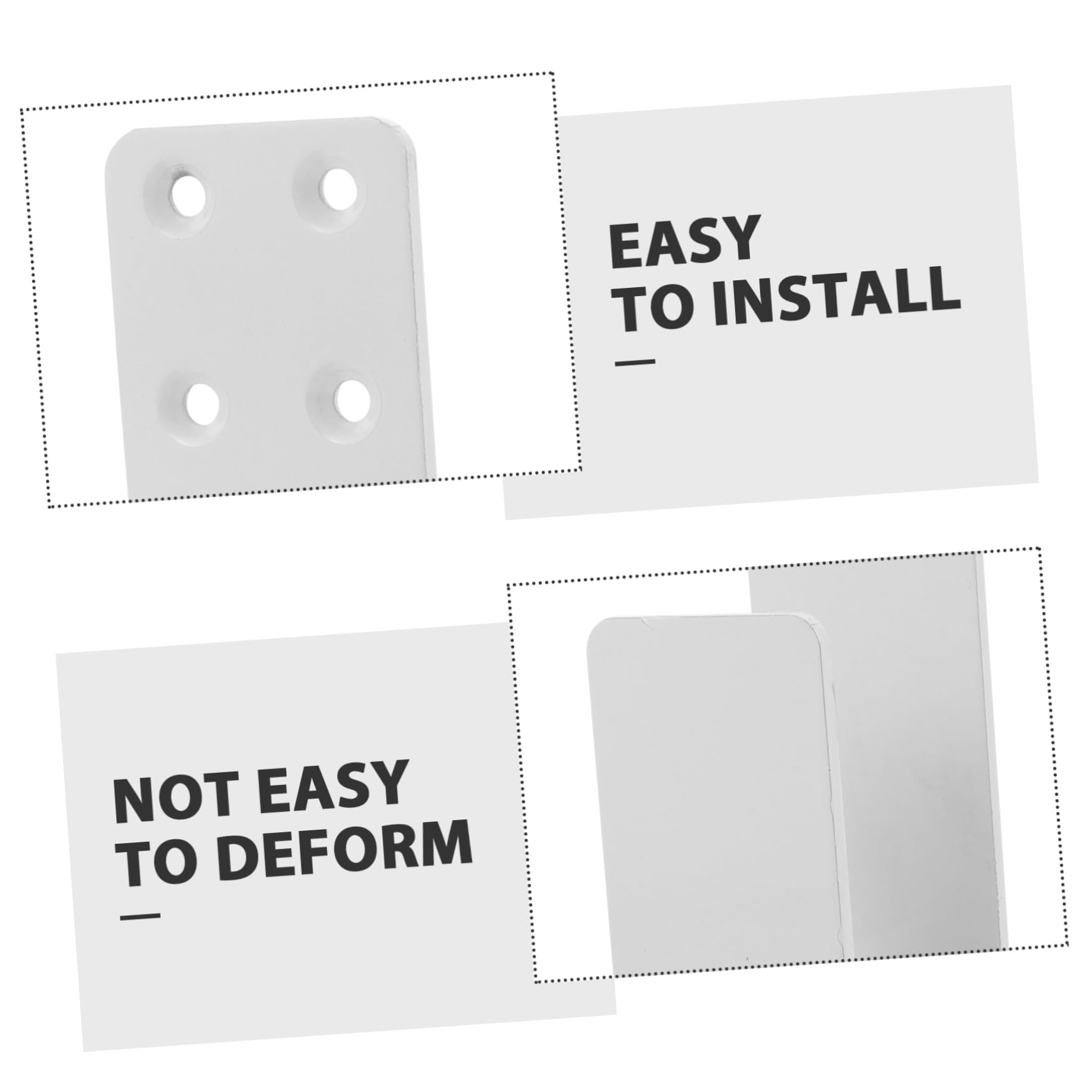 Supports de Barre de Sécurité Faciles à Démonter Lot de 2 en Acier Blanc Offrant Stabilité pour Portes et Portails, pour Sécurité Porte D'entrée