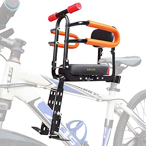 XIEEIX Front Mounted Child Bike Seat with Safety Features Cover