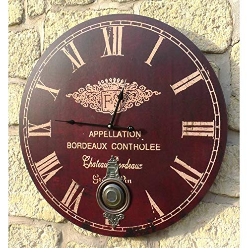 Horloge Murale Pendule Ronde De Cuisine Ou Salon En Bois Et Papier