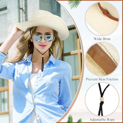 Image of JaGely 12 Pcs Straw Cowboy Hats for Women Men, Wide Brim Summer Hat Bulk Sun Protection for Western Themed Party