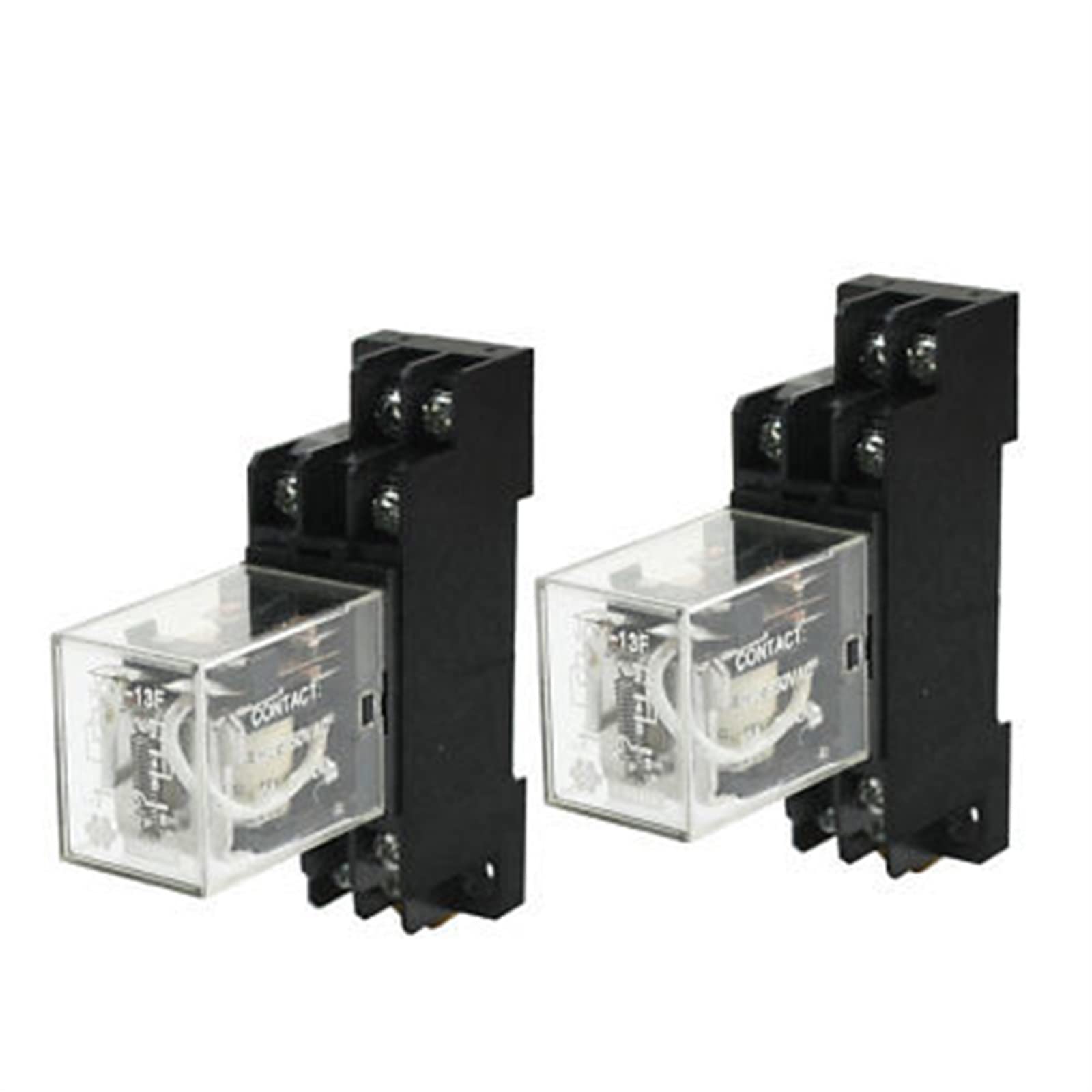 VDOQTLJT DC1DC12V Coils 2P2T JQX-13F Electromagnetic Power Relay 5A w Socket 2Pcs