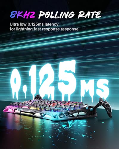 Image of GravaStar Mercury V75 Pro 75% Hall Effect Magnetic Switch Gaming Keyboard, Only Wired, Hot‑Swappable, 8000 Hz Polling, Dual‑Zone RGB, Semi‑Aluminum Frame