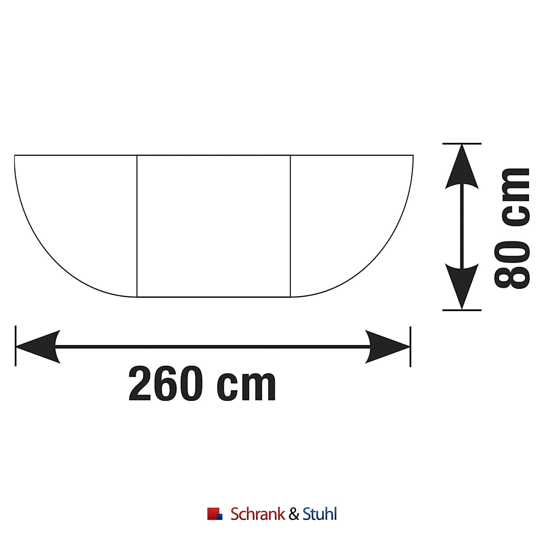 Schrank & Stuhl Empfangstresen | Bogentheke Flair 3 | 110 x 260 x 80 cm (HxBxT)