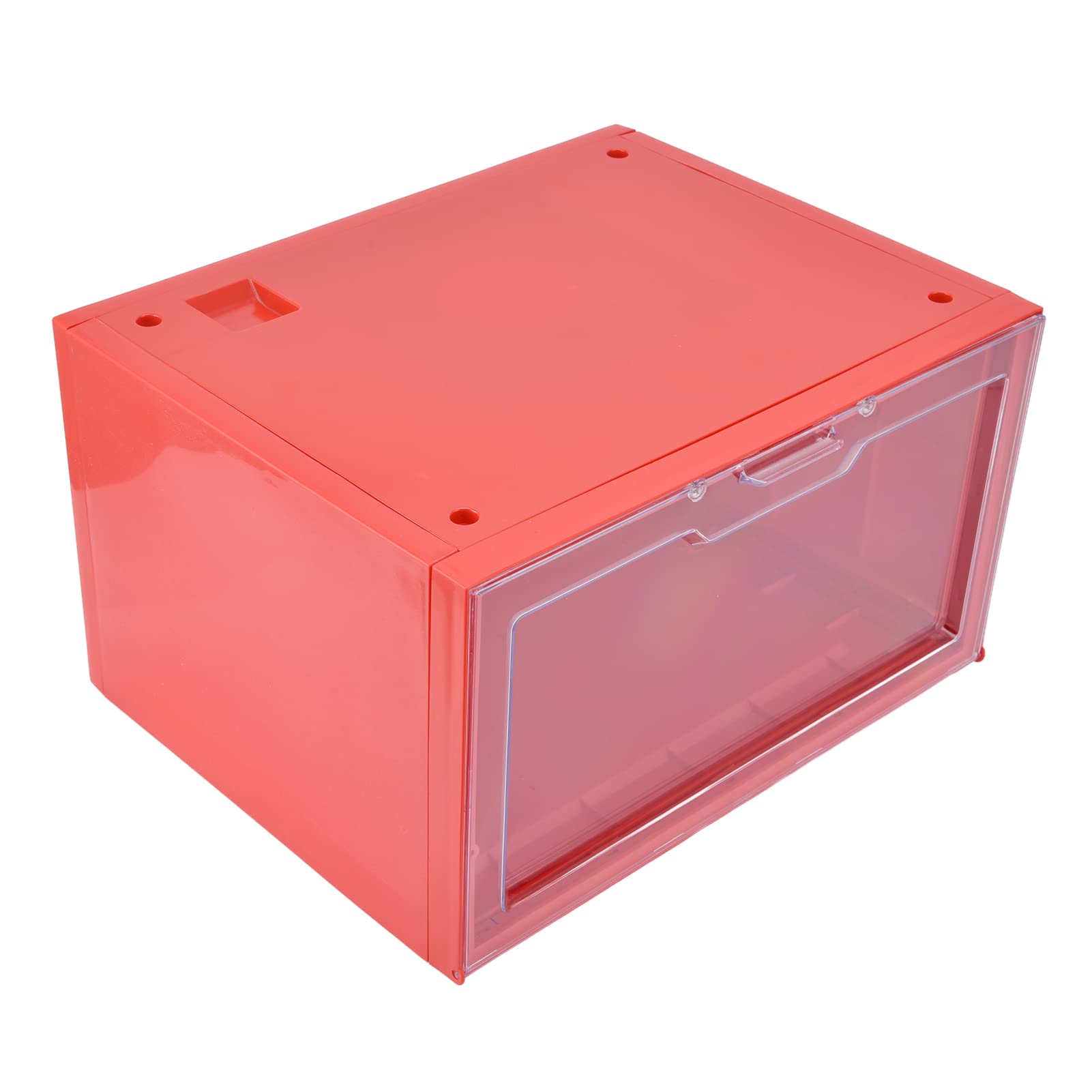 Caja de zapatos LED con Control de voz, puerta transparente, vitrina de almacenamiento para zapatillas, para centro comercial en casa (Roja)