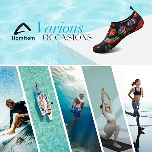 Image of Homitem Water Shoes for Women Men Aqua Socks Swim Beach Pool River Slip-On Barefoot Quick-Dry Vacation Cruise Essentials Accessories for Yoga Kayak Sports