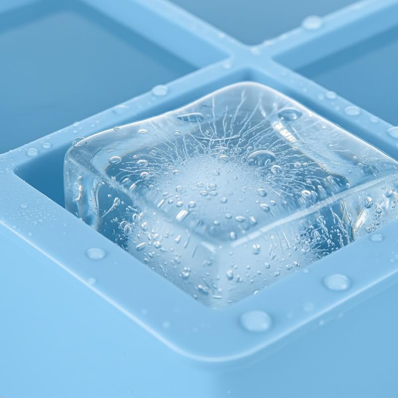 Molde de silicona transparente para hielo grande 4 cavidades miniatura 4
