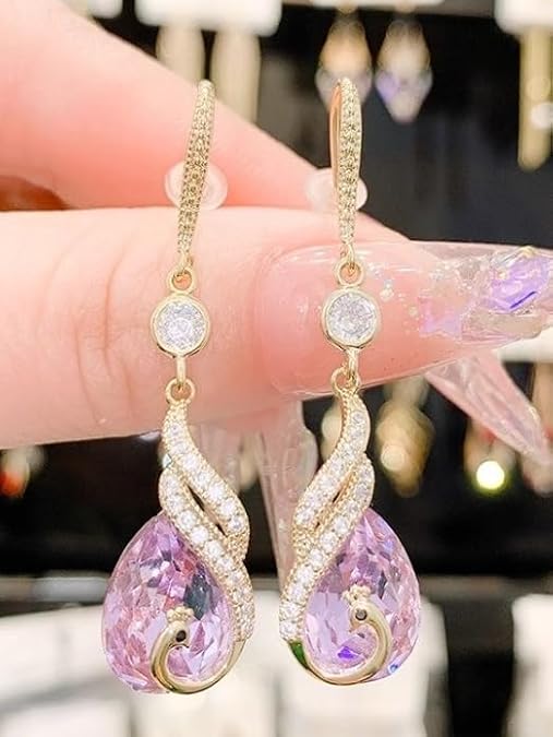 1 Pair Elegant Hollow Teardrop Zircon Earrings, Timeless Accessory for All Occasions
