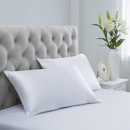 Miniatura 5 de Orose Juego de sábanas de 4 piezas de seda de morera de 22 momme, Charmeuse sin costuras, bolsillo profundo (Queen, blanco)