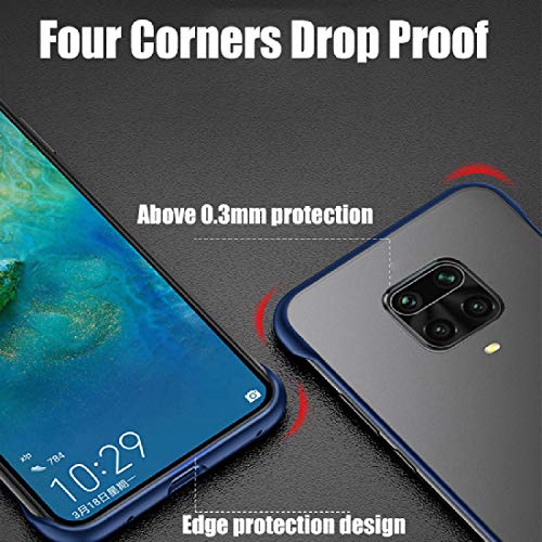 Image of Ultra Thin Frameless Transparent Hard PC Back TPU Corners Case Cover for Mi Redmi Note 9 Pro /Redmi Note 9 Pro Max /Poco M2 Pro - Blue