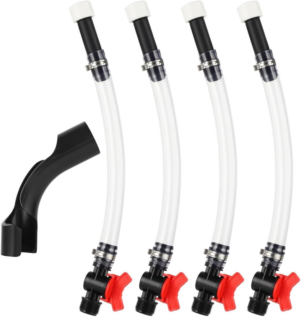Transparent Pvc Fuel Filler Hose That Has Valve, Four Pcs Racing Fuel Jug Hoses Together With 1 Hose Bender, 0.78 In Auto Fuel Filler Hose To Racing Cars, Motorcycles, Lawn Mowers