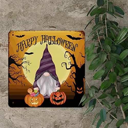 Déco murale cuisine et salon panneau Halloween gnomes rustique 38cm
