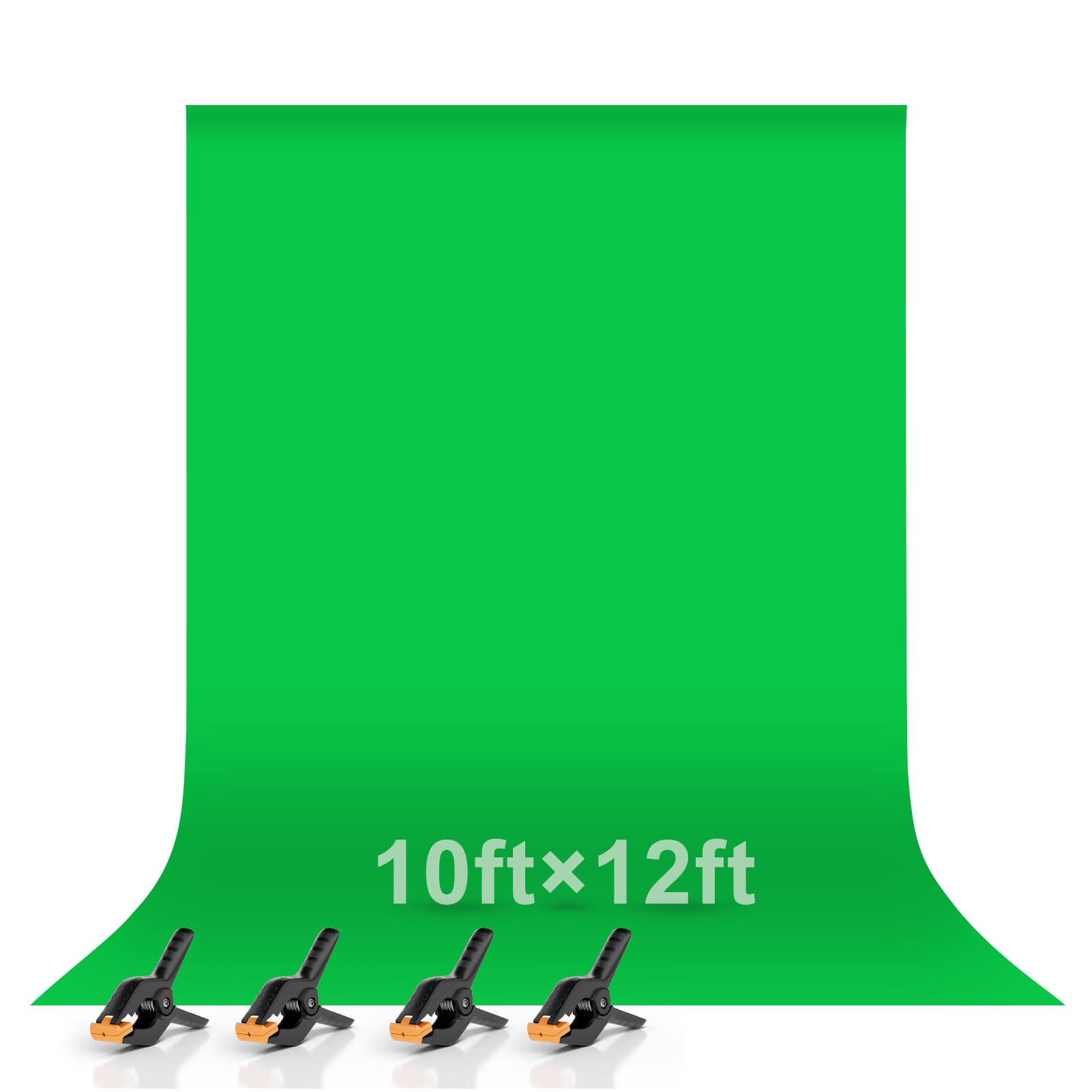 EMART 10 X 12ft Green Screen Backdrop, Chromakey Photo Backdrop Seamless Muslin Cloth Fabric for Recording, Photography Studio, Steaming, Zoom Meeting…