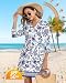 Soneven Women's 3/4 Sleeve Dress with Pockets UPF 50+ Sun Dress Breathable Quick Dry Beach Cover Ups