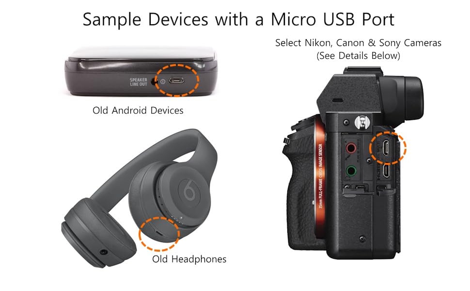 Image of ienza 3FT USB C to Micro USB Data Transfer & Charge Cable for Old Devices /Phones (Pack of 2)