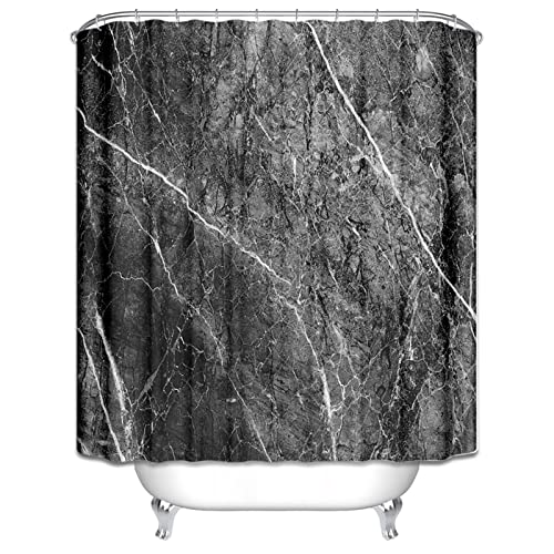 Rideau de douche noir gris KnSam en textile de qualité supérieure - 3