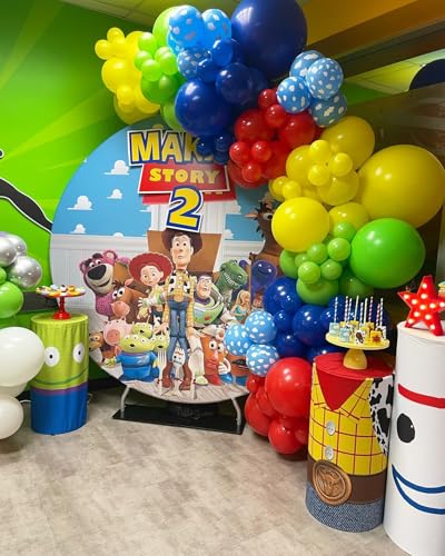 Ymsz 773 102Pcs Toy Inspired Story Balloons Garland Arch Kit, Cow Pattern Cloud Yellow Green Red Blue Latex Ballloons For Kids Boys Girls Birthday Baby Shower Party Decoration Supplies thumb #3