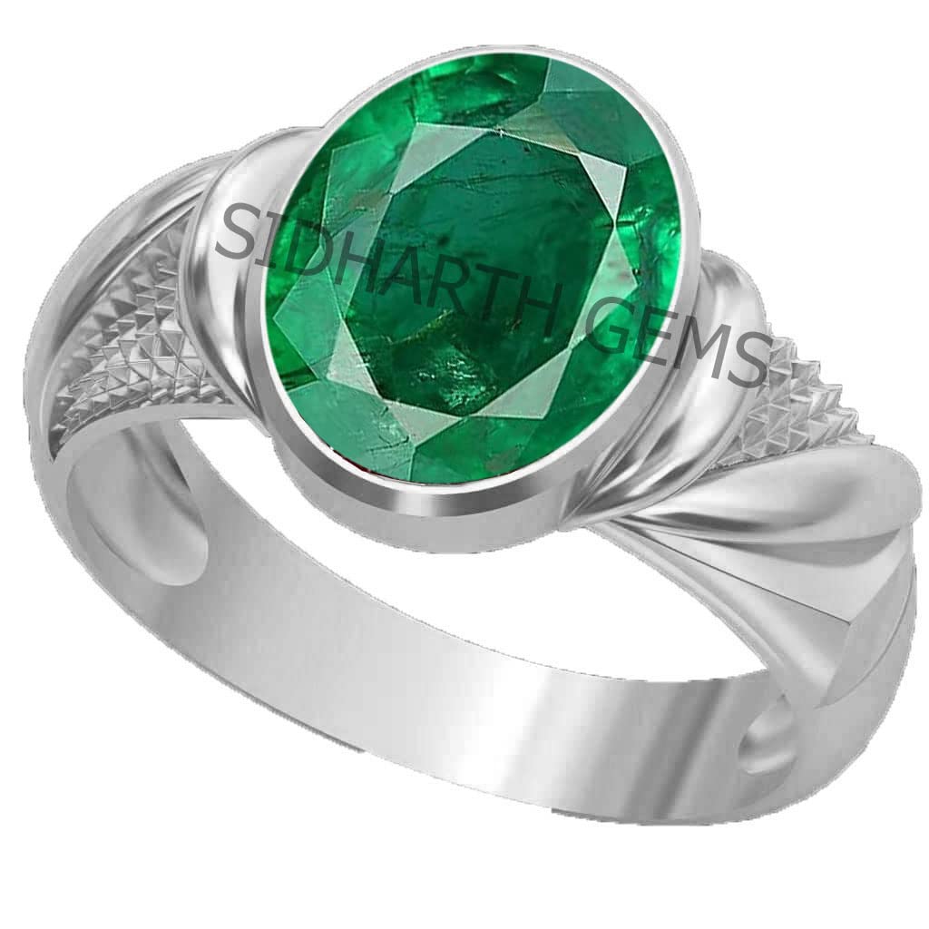 Sidharth Gems Certified Emerald Panna 14.25 Ratti 925 Sterling Silver Adjustable Ring for Astrological Purpose Men & Women (B09TWSTW56) Amazon Price History, Amazon Price Tracker