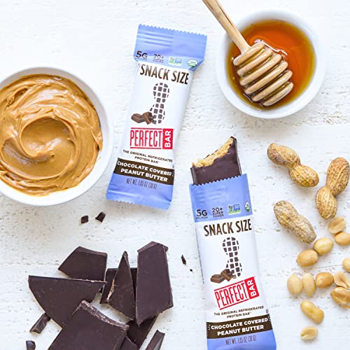 Perfect Bar Original Refrigerated Protein Bar, Peanut Butter, 10 Count + Bonus Perfect Bar, Chocolate Covered Peanut Butter Snack Size #TOP3