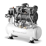 Der leistungsstarke Druckluft-Kompressor arbeitet mit einem verschleißfreien und kraftvollen Brushless-Motor: 1,89 PS starker Zwei-Kolben Motor, ölfrei, robuster Luftfilter und Snap On / Schnellkupplungsanschluss.