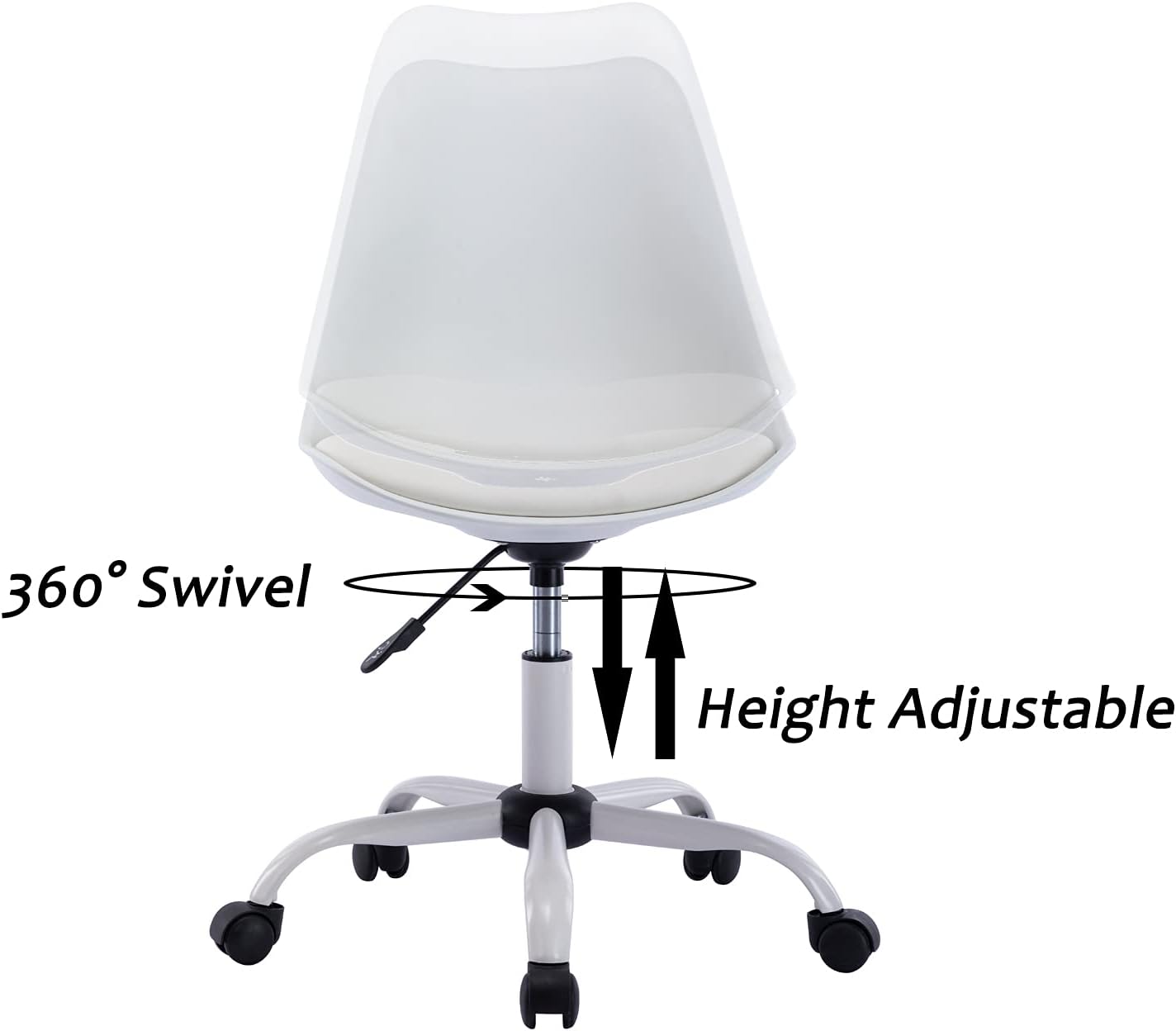 🔥 Hot Deals Janoray Modern Desk Chair, Swivel Rolling Home Office Task Chair Cute Computer Chair Armless PU Leather Seat for Work, Study, Vanity, Student, Teens, Women, Girls, Kids, White Super Sale 🛒 Janoray Modern Desk Chair, Swivel Rolling Home Office Task Chair Cute Computer Chair Armless PU Leather Seat for Work, Study, Vanity, Student, Teens, Women, Girls, Kids, White