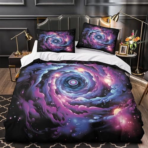 Parure de lit cosmique microfibre King 220x240 cm housse de couette astrologie