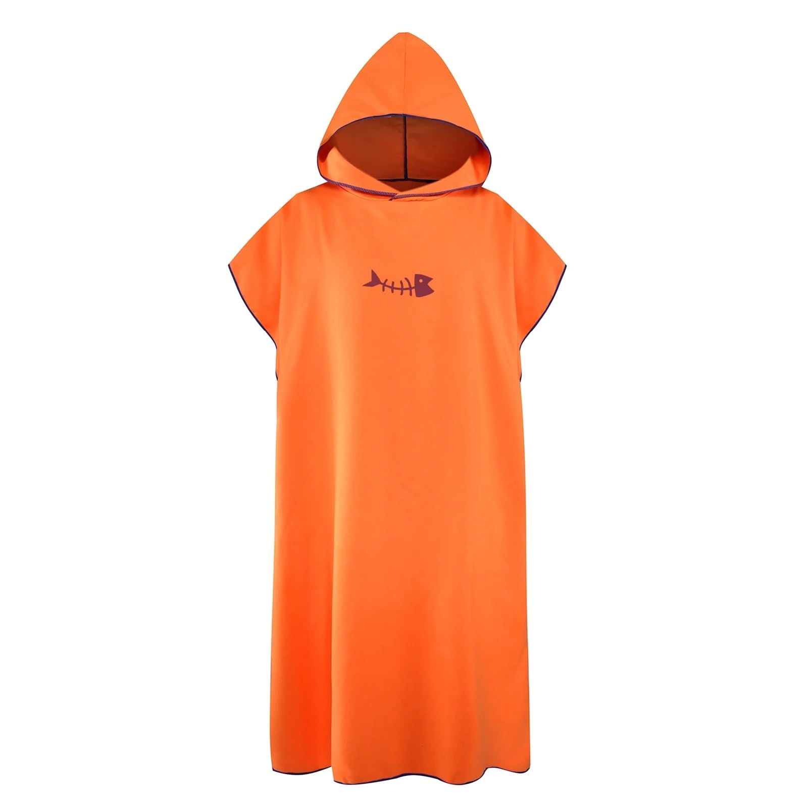 Poncho da surf, asciugamano for cambio con cappuccio, coperta spiaggia, telo bagno, muta, poncho for adulti per Spiaggia e Sport Acquatici(Orange)