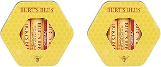 Burt's BeesLip Balm Gift Set, Beeswax, Honey & Pomegranate Lip Balms, Trio Tin in Reusable Keepsake Tin, 3x4.25g (Pack of 2)