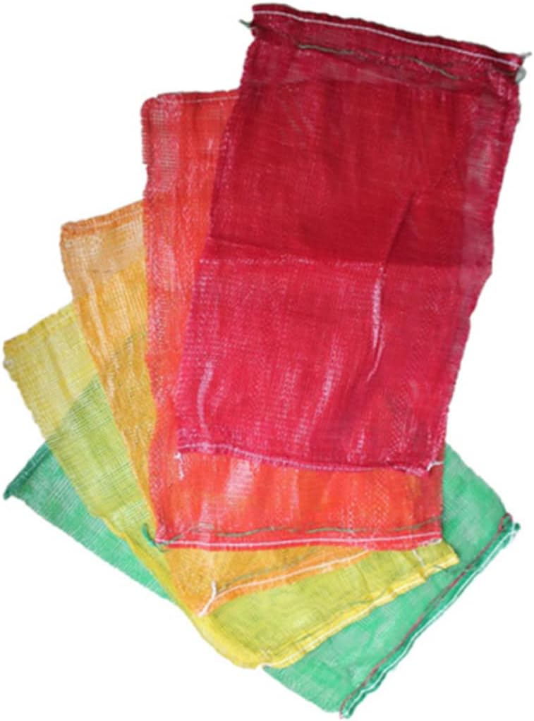 Yardwe 50pcs Mesh Produce Bags Reusable Storage Tote Mesh Net Bag Large Utility Drawstring Bulk