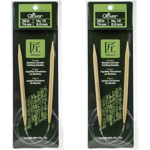 Image of Clover Takumi Bamboo Circular 29-Inch Knitting Needles, Size 10 (Pack of 2)
