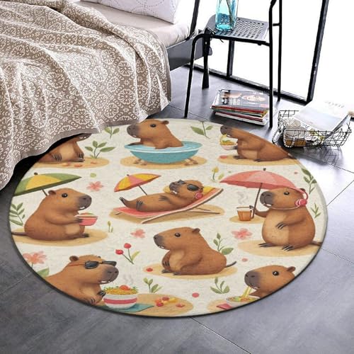 Tapete redondo de felpa suave lavable, 36 pulgadas miniatura 1
