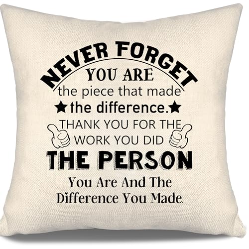 Never Forget You are The Piece That Made The Difference Thank You Throw Pillow Covers for Women Men Retirement Gifts Thank You Gift Going Away Gift for Family Friends Coworkers Boss (Never Forget)