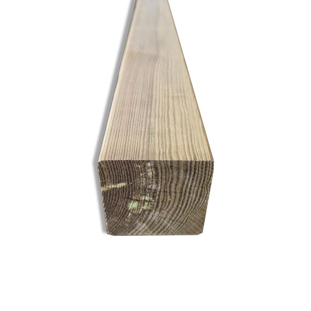 Trave quadrata in legno di pino impregnata da 100 cm, sezione 7x7 cm