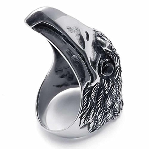 Bague faucon biker argenté le cadeau vintage parfait pour homme
