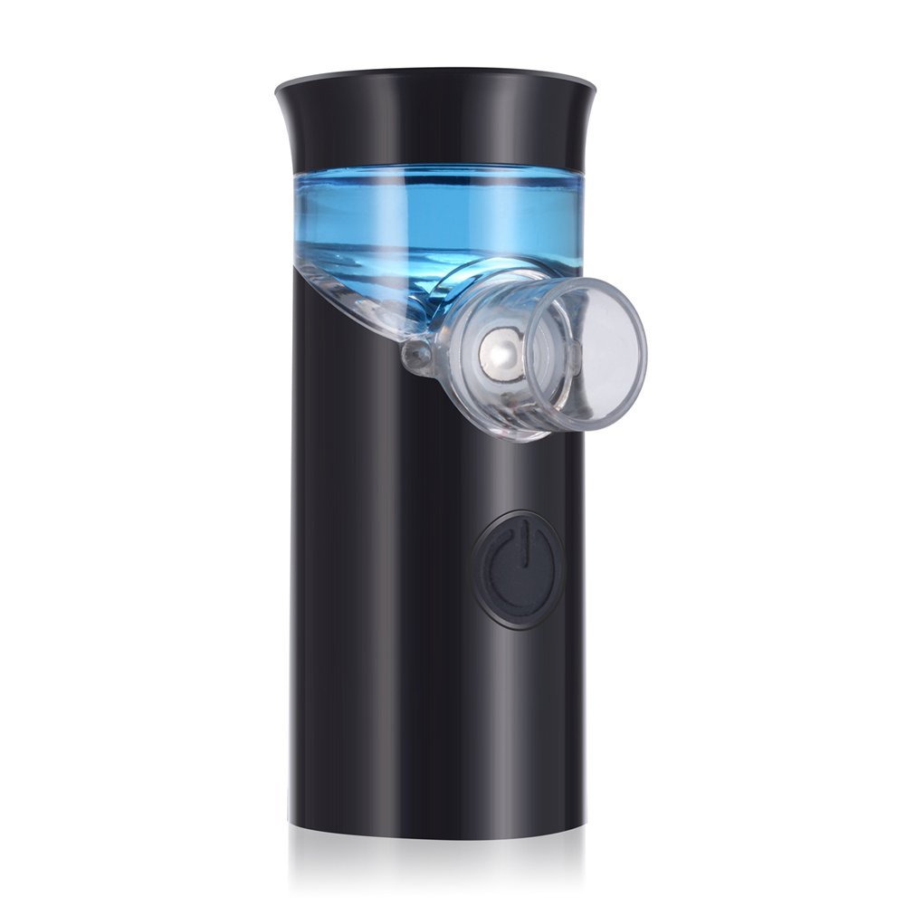 Portable Nebulizer, SoulBay Rechargeable Handheld Ultrasonic Mini Nebuliser Inhaler Machine for Adults Kids Car Travel – Black
