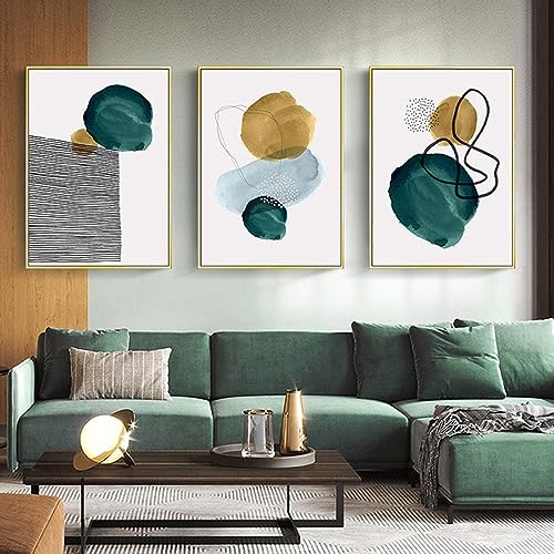UGZDEA Juego de 3 pósteres abstractos de lienzo, formas geométricas modernas, cuadros de lienzo, para sala de estar, dormitorio, sin marco (D, 3x40x60cm)