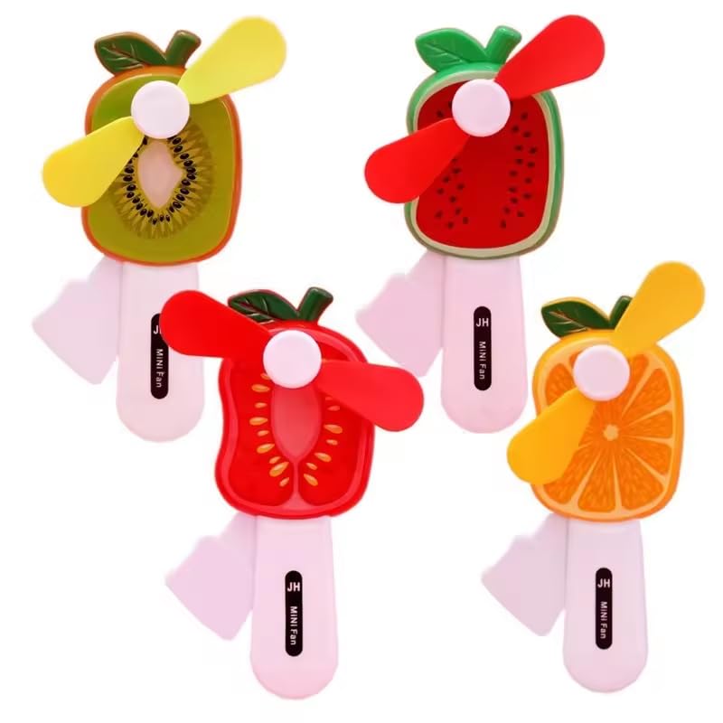 NEEYATI Hand Pressure Mini Hand fan Fruit Shape Cute Squeeze Toys/Cool Summer hand Fan/without Battery/Kids hand Fan Toys Multi Color 1