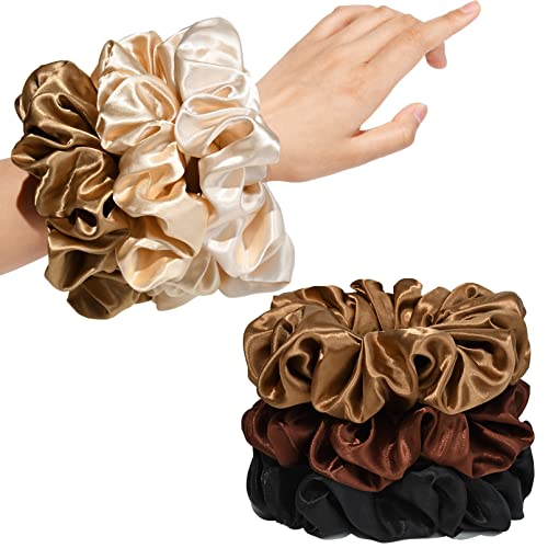 CEELGON Large Silk Satin Scrunchies for Women Big Scrunchies Jumb...