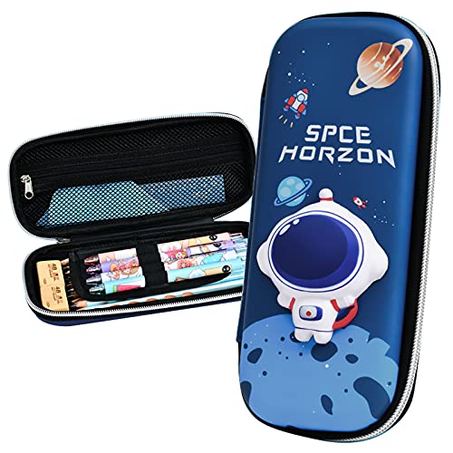 YYHJM Estuche de dibujos animados de descompresión 3D EVA con compartimentos de malla con cierre de cremallera antigolpes, durabilidad para escuela, regalo para niños, pencase (astronauta azul) Cover