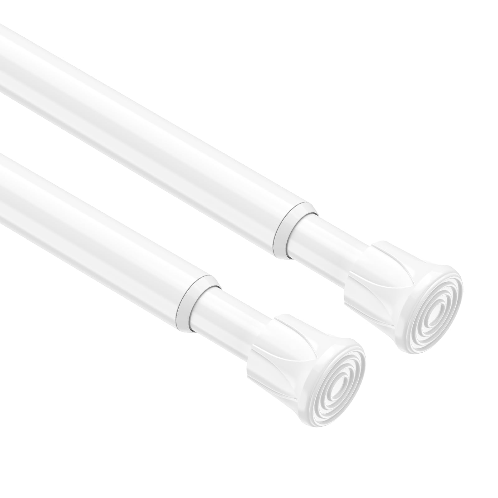 Photo 1 of 2 Pack Spring Tension Rods 8-13 Inches,5/8" Diameter White Spring Load Adjustable Expandable,Small Short Tension Curtain Rod for Windows,Kitchen,Doorway,Bathroom,Cupboard Bars