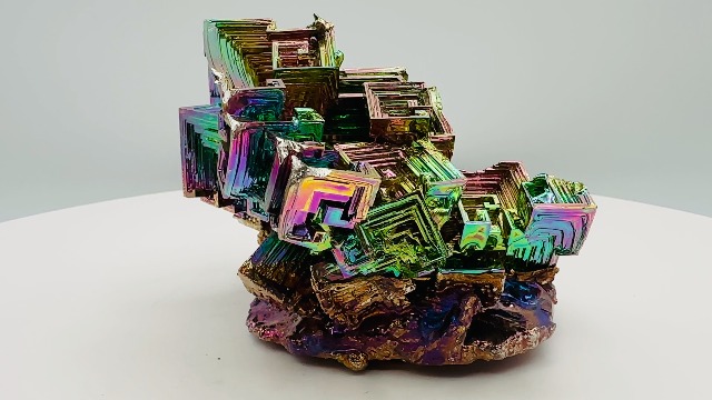 Image of Extra Large Bismuth Ore Crystal - (1.5 to 2lb) Iridescent Rainbow Metal Art Specimen - Home Decoration, Education, Healing Stone, Collection