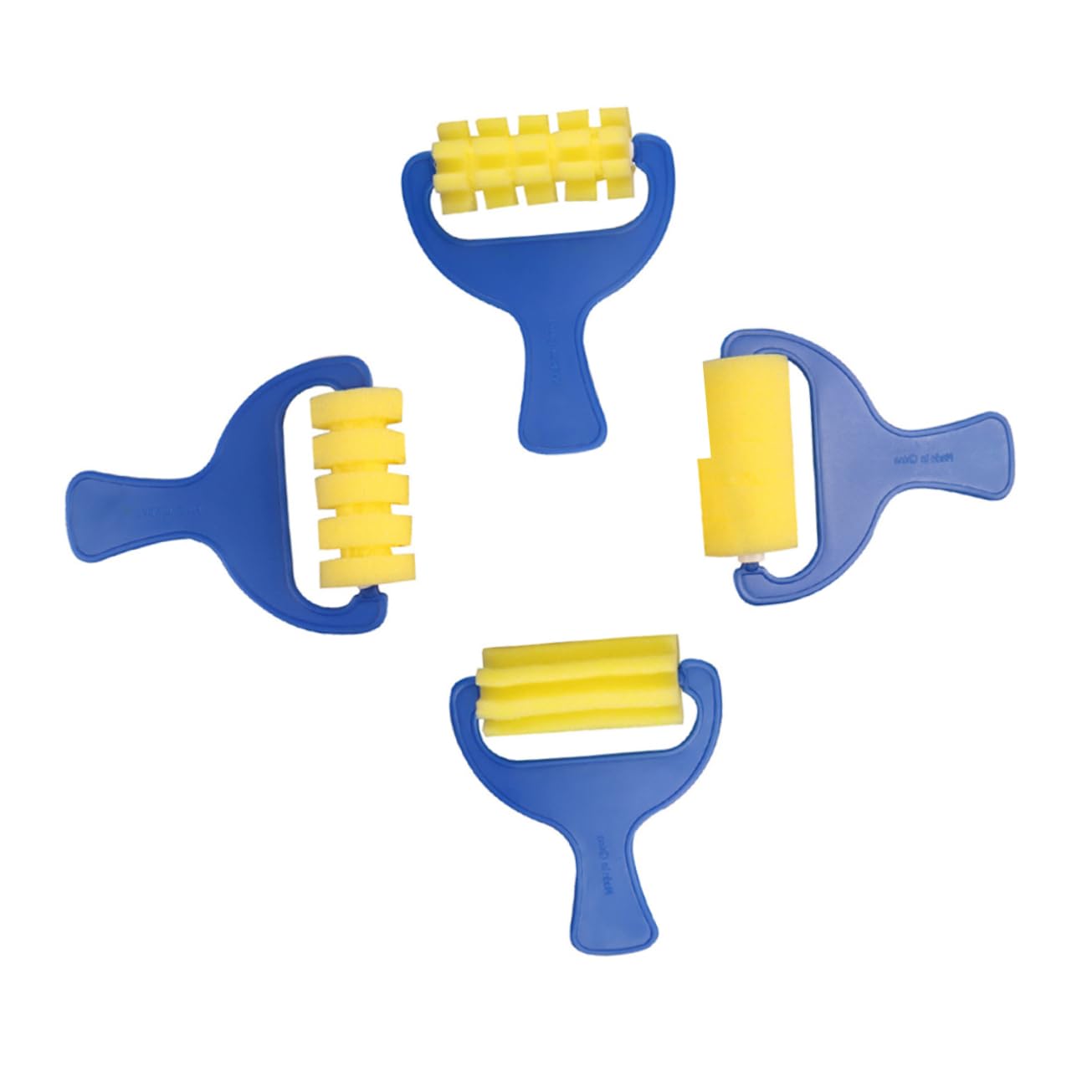 OSALADI 2Sets Painting Sponge Brush DIY Sponge Rollers for Preschool Art Ergonomic Handles for Easy Grip for Watercolor Oil Painting Creative Fun