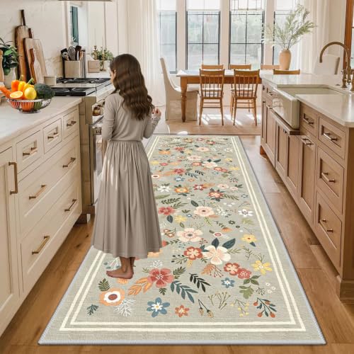 Carpete Runner Rug para áreas Cozinha y Entrada de Casa Verde Claro 3