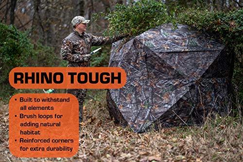image for Rhino Blinds R500-MOC 4+ Person Hunting Ground Blind, Mossy Oak Breaku