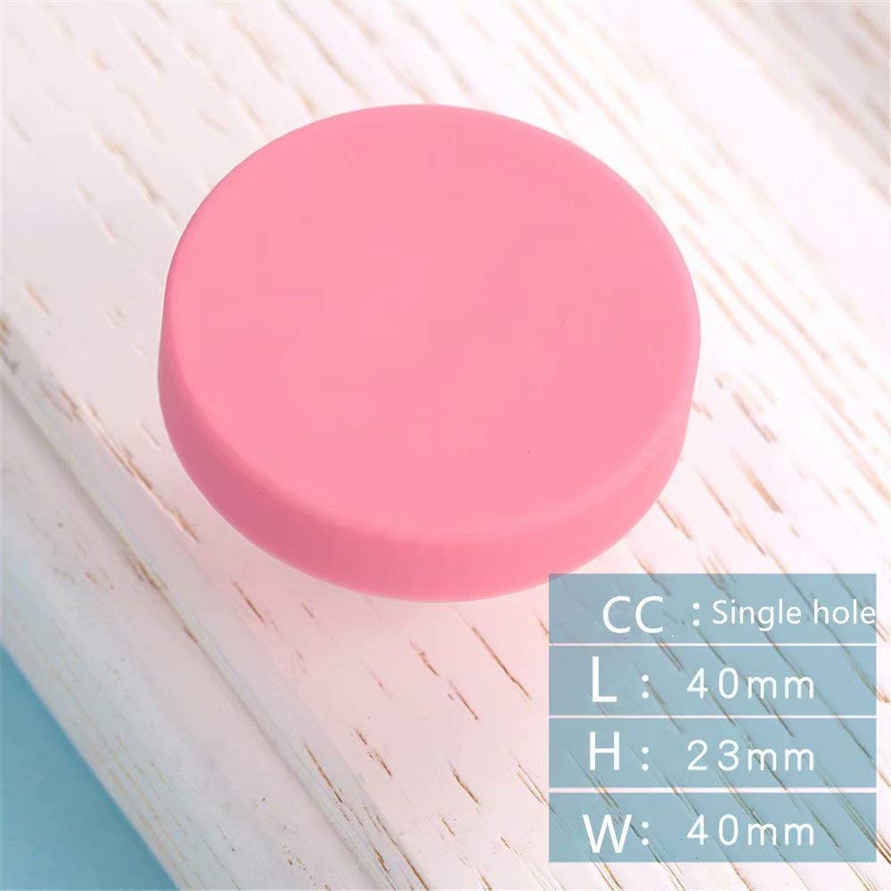 Pomos de Puerta, 6 pomos creativos de Gel de sílice para Puerta, Tiradores de cajón para Armario/Armario/Armario/cajón/baño/decoración de habitación de niños (Rosa-Redondo)