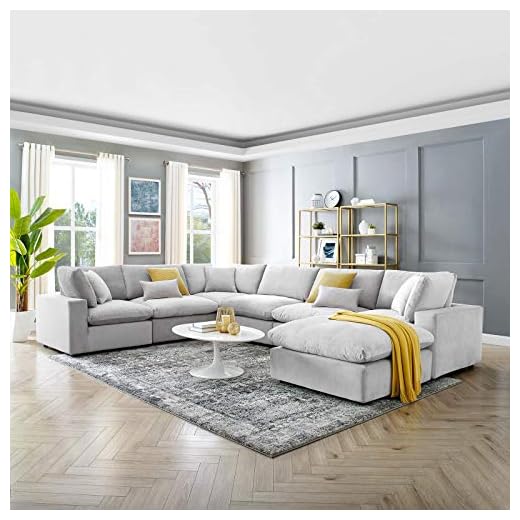 Modway Commix Sectional, Light Gray
