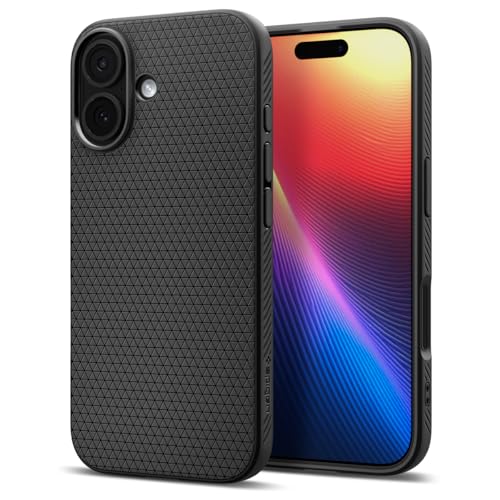 Spigen 【創業18年の技術力】 iPhone 17 ケース 米軍MIL規格 ストラップホール マット TPU 耐衝撃 リキッド・エア (マット・ブラック) ACS09977