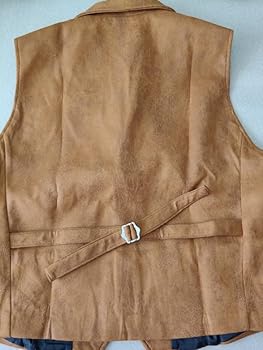 OBiQuzz Gilet Uomo Pelle Scamosciata Marrone – Girocollo A V – Taglio Western Classico – Vestibilità Regular