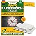 Produktbild GREEN GUARDIA Papier Falle mit Pheromon-Lockstoff - 6X Fallen - umweltfreundlich Papierfische bekämpfen, Chemiefreie Pheromonfalle mit austauschbaren Klebeflächen, giftfrei